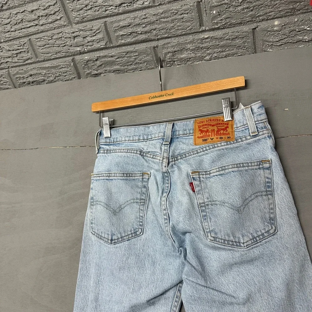 Levis 505 Regular Fit Straight Leg Light Wash Blue Denim Jeans W29 L30 4416‎